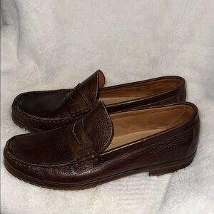 Elegant Brown Leather Slip-On Loafers